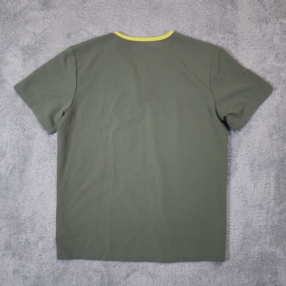 Figs Technical Collection Scrub Mens M Green Yellow Trim Stretch Double Pocket - Picture 5 of 9